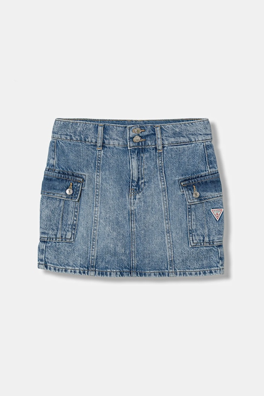 Guess spódnica jeansowa dziecięca bawełna niebieski J6RD20.D45E0.PPY2