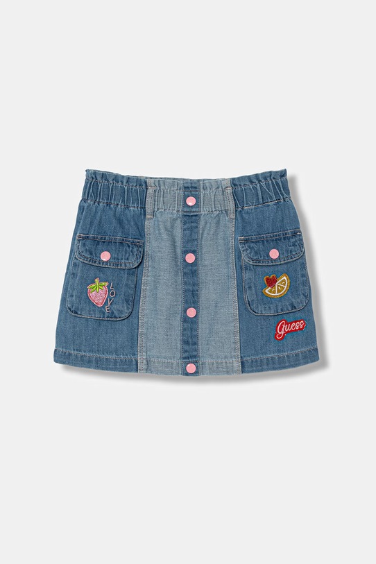 Guess spódnica jeansowa dziecięca aplikacja niebieski K6GD05.D7850.PPY2.M