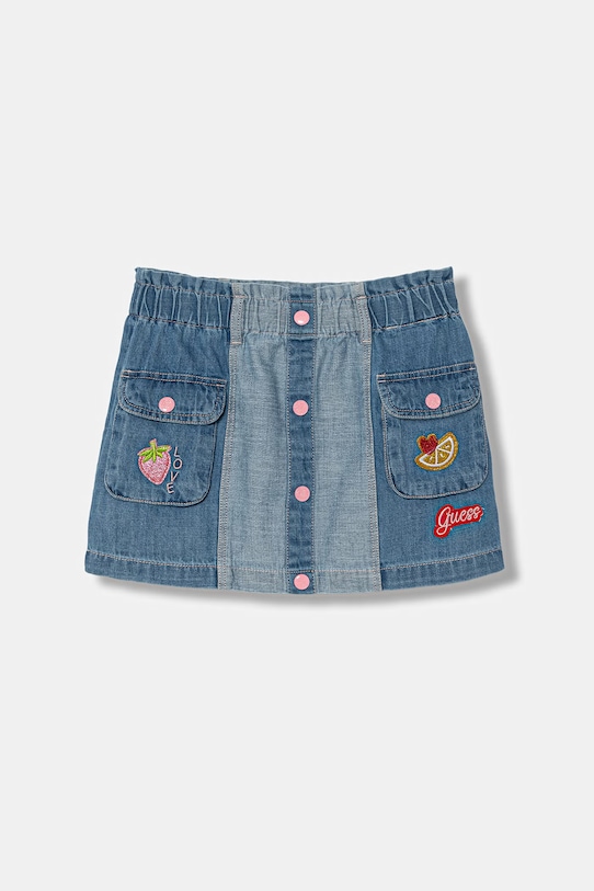 Guess spódnica jeansowa dziecięca aplikacja niebieski K6GD05.D7850.PPY2.M