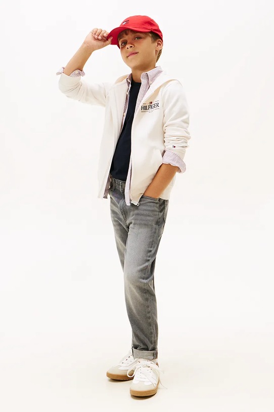 Chłopiec Tommy Hilfiger jeansy dziecięce STRAIGHT KB0KB10038.128.176.PPY2 szary