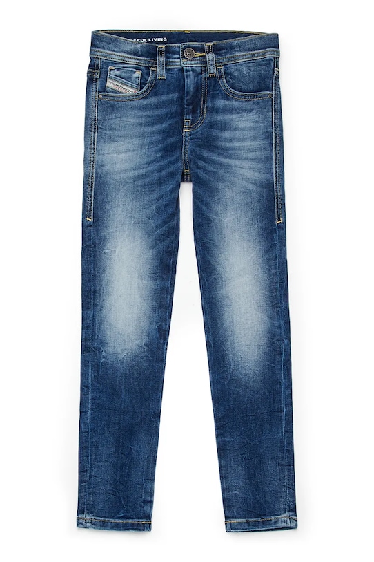 Diesel jeansy z bawełną dziecięce 2010-J TROUSERS niebieski J00808.KXBRA