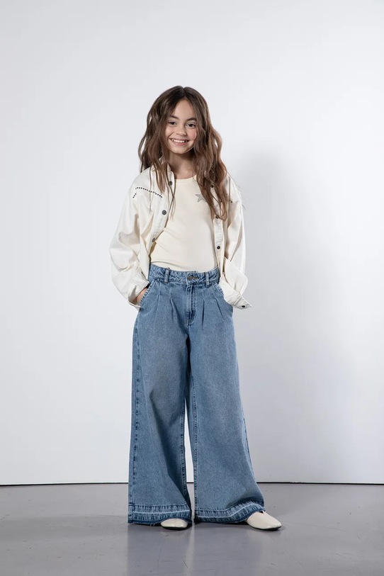Coccodrillo jeansy wide leg dziecięce niebieski WC6123104CJG
