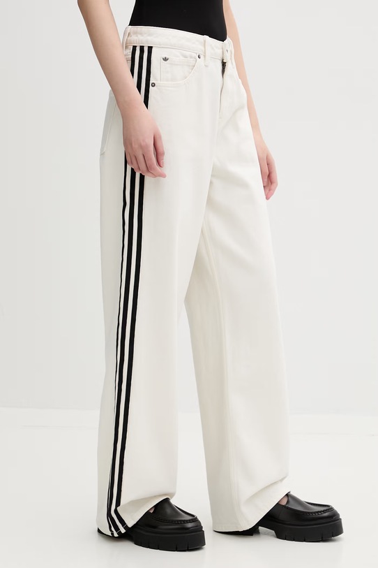 adidas Originals Firebird jeansy straight damskie beżowy KD2895