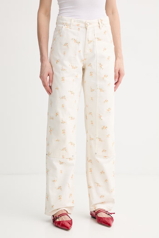 MSGM jeansy relaxed fit damskie beżowy 4041MDP232L.267277