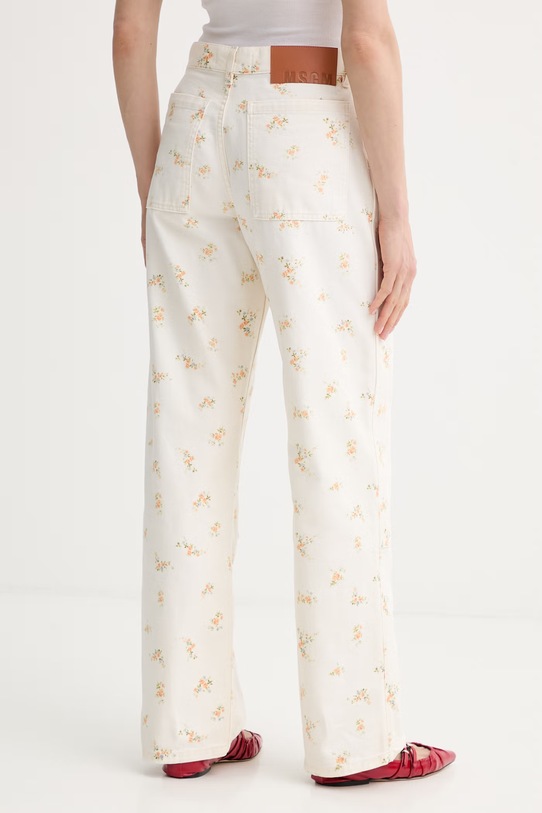 Odzież MSGM jeansy relaxed fit damskie 4041MDP232L.267277 beżowy