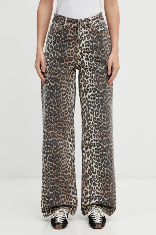 GANNI jeansy high beżowy J1527