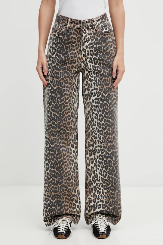 GANNI jeansy high beżowy J1527