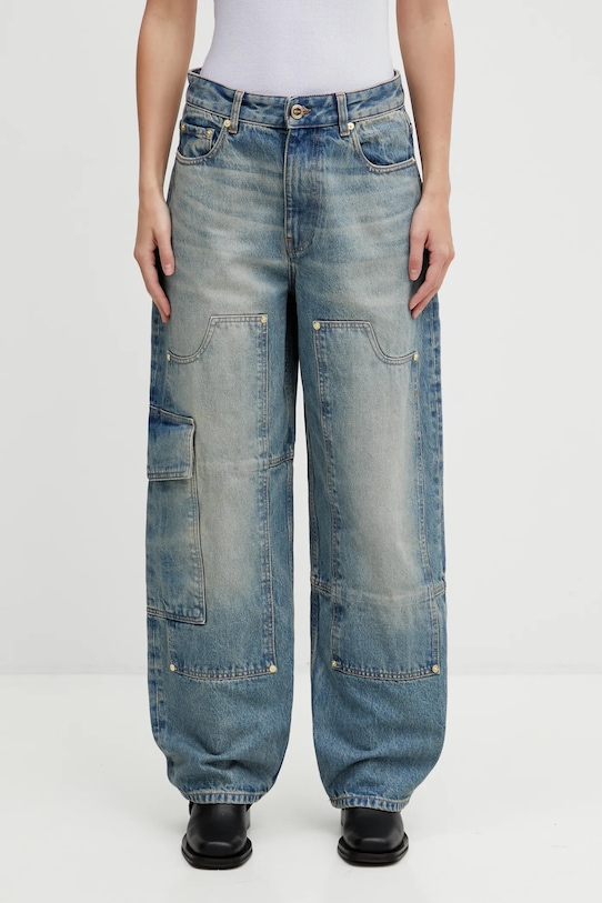 GANNI jeansy high niebieski A1100097