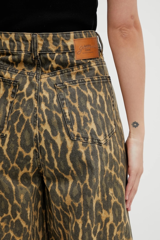 GANNI jeansy zielony A1100033