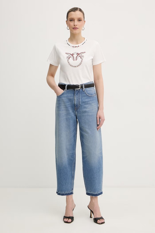 Pinko jeansy relaxed fit damskie 103857.A341 niebieski SS26