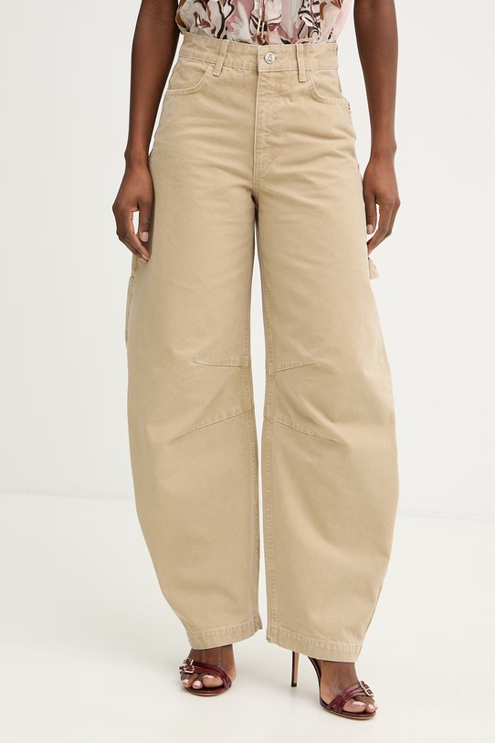 Patrizia Pepe jeansy relaxed fit damskie beżowy 8P0791.D135