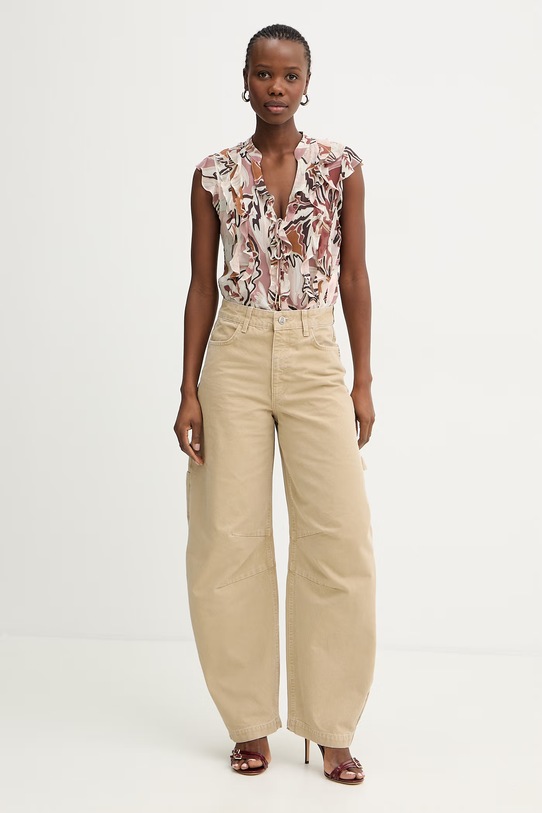 Patrizia Pepe jeansy relaxed fit damskie 8P0791.D135 beżowy SS26