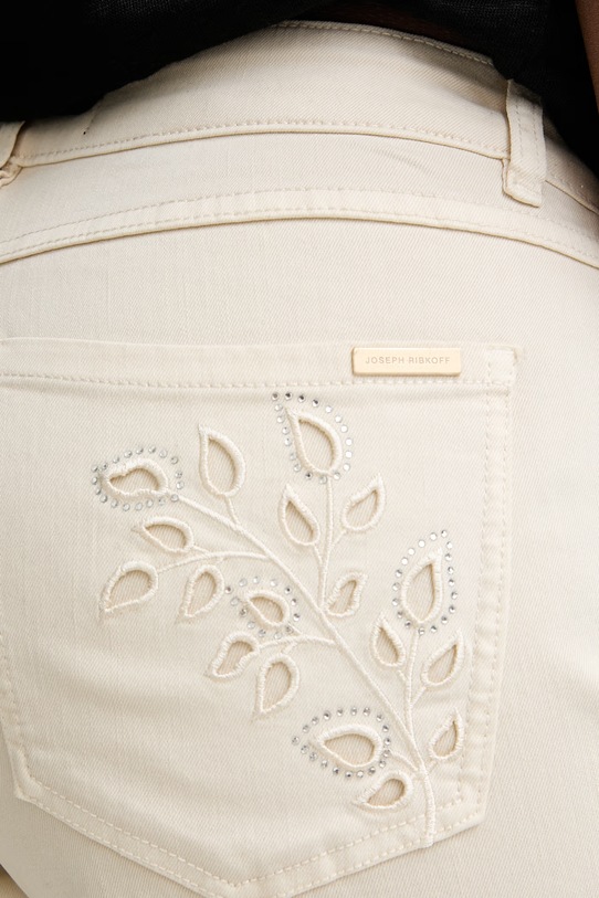 Joseph Ribkoff jeansy wide leg damskie beżowy 262935