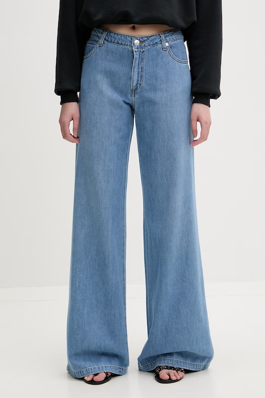 ERMANNO Firenze jeansy wide leg damskie niebieski D48EP040EJ4