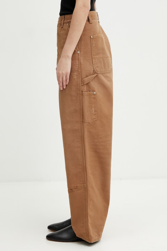 Carhartt WIP W Brandon Double Knee Pant spodnie cargo bawełniane damskie I036352.HZB7 brązowy SS26