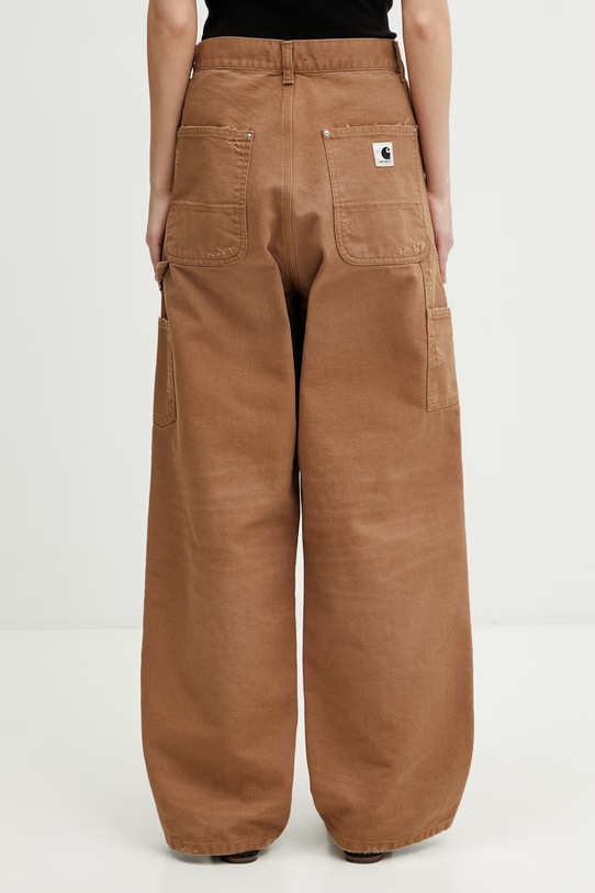 Odzież Carhartt WIP W Brandon Double Knee Pant spodnie cargo bawełniane damskie I036352.HZB7 brązowy