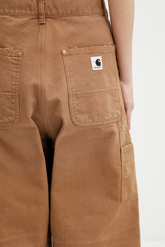 Carhartt WIP W Brandon Double Knee Pant spodnie cargo bawełniane damskie brązowy I036352.HZB7