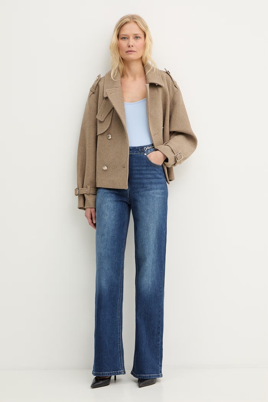 Morgan jeansy straight damskie PIZET niebieski SS26