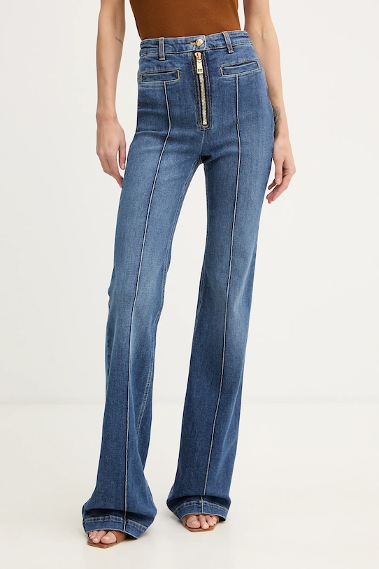 Elisabetta Franchi jeansy flare damskie niebieski PJ17D61E2