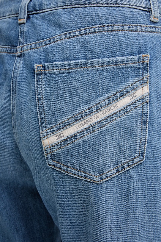Elisabetta Franchi jeansy straight damskie PJ21I61E2 niebieski