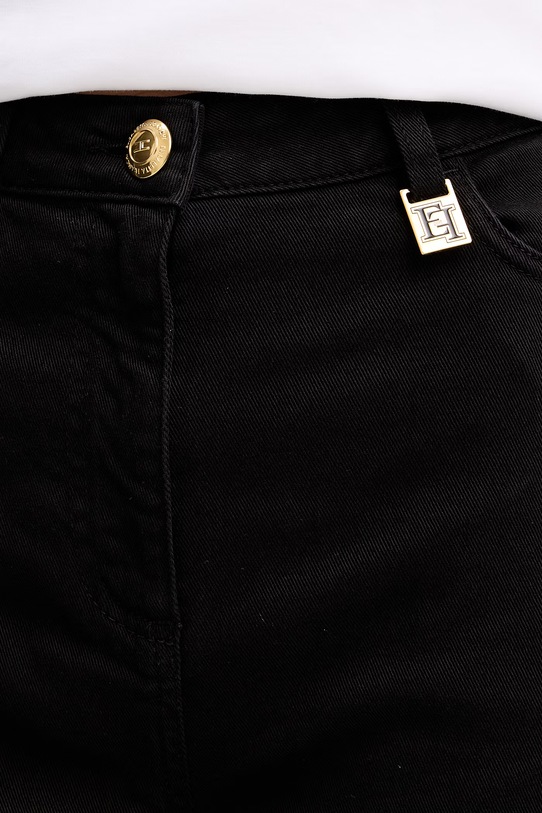 Elisabetta Franchi Jeansy wide leg damskie czarny PJ23N61E2