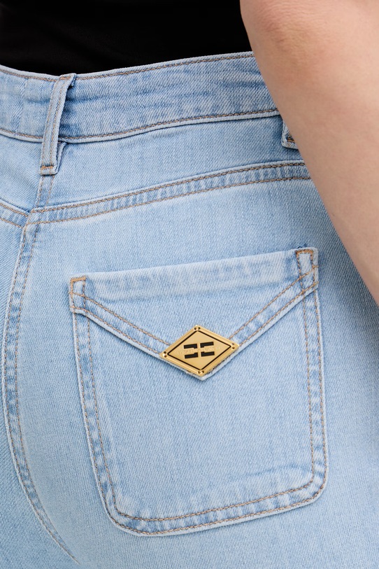 Elisabetta Franchi jeansy flare damskie niebieski PJ24N61E2