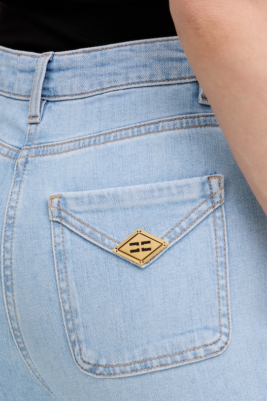 Elisabetta Franchi jeansy flare damskie niebieski PJ24N61E2