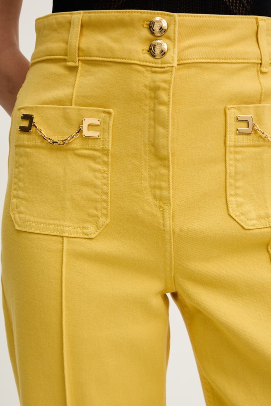 Elisabetta Franchi jeansy straight damskie żółty PJ25D61E2