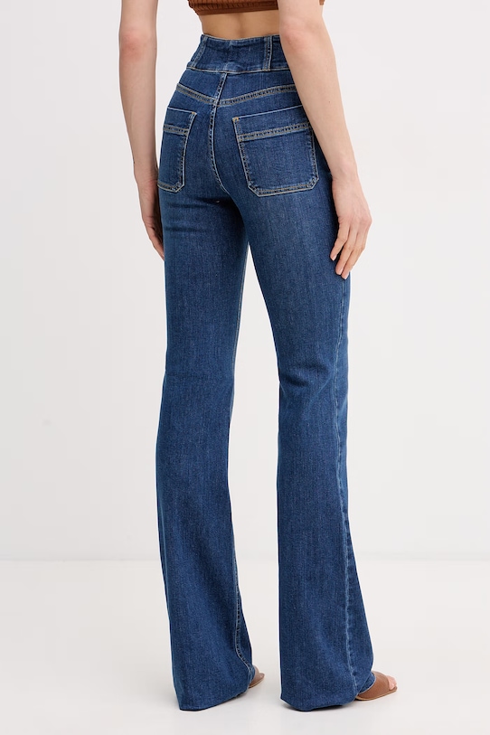 Odzież Elisabetta Franchi jeansy flare damskie PJ26D61E2 niebieski