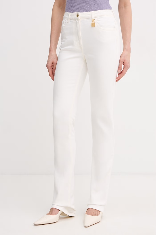 Elisabetta Franchi Jeansy flare damskie beżowy PJ29I61E2