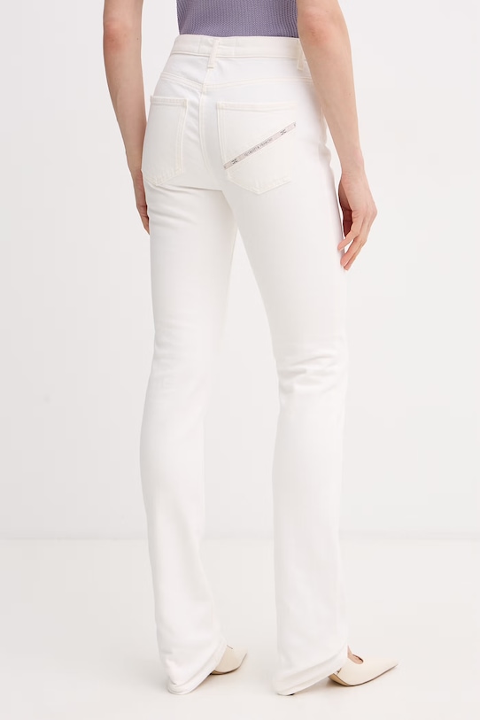 Odzież Elisabetta Franchi Jeansy flare damskie PJ29I61E2 beżowy