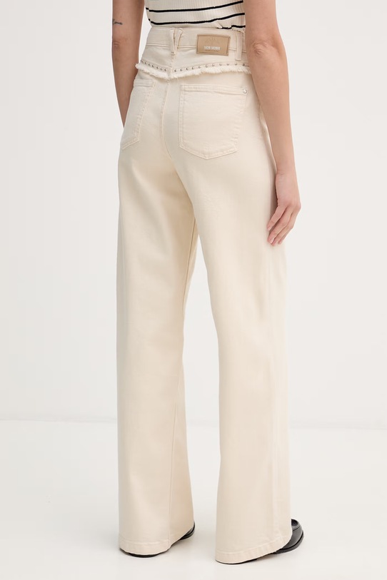 Odzież Mos Mosh jeansy wide leg damskie Colette 176420 beżowy