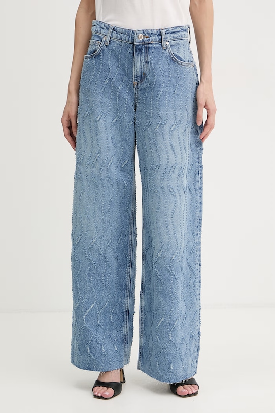 Liu Jo blugi wide leg pentru femei albastru UA6195.D0316