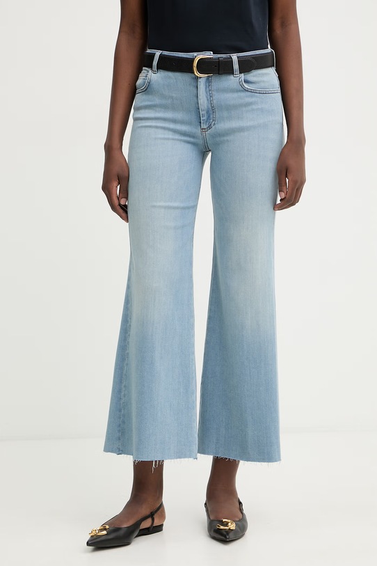 Marella jeansy wide leg damskie WLCROP niebieski 2613181094200