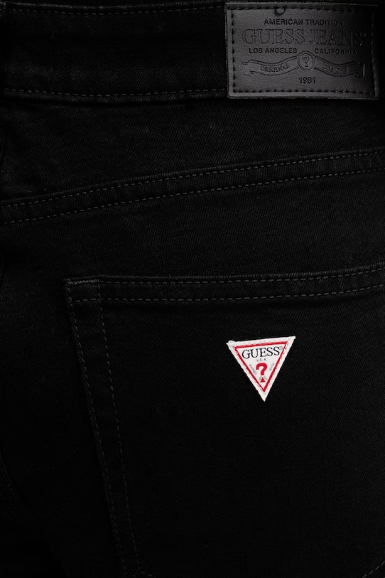 Guess Jeans jeansy straight damskie czarny W5YA98.D6311