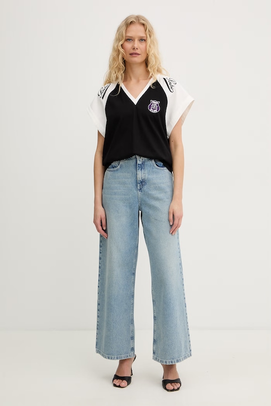 iBlues jeansy wide leg damskie SOPHIE 2617181131200 niebieski SS26