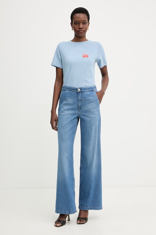 iBlues jeansy wide leg damskie NINABLUE 2617181151200 niebieski SS26