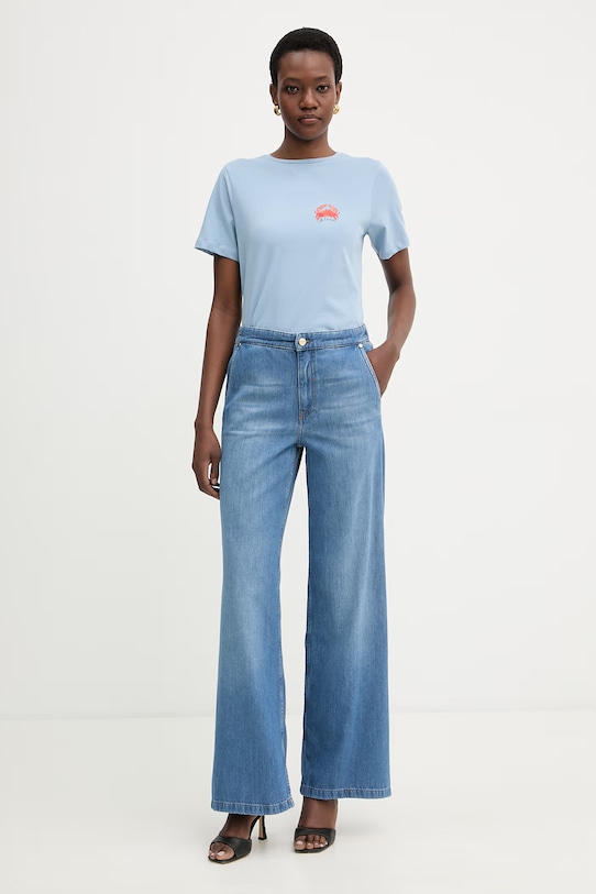 iBlues jeansy wide leg damskie NINABLUE 2617181151200 niebieski SS26