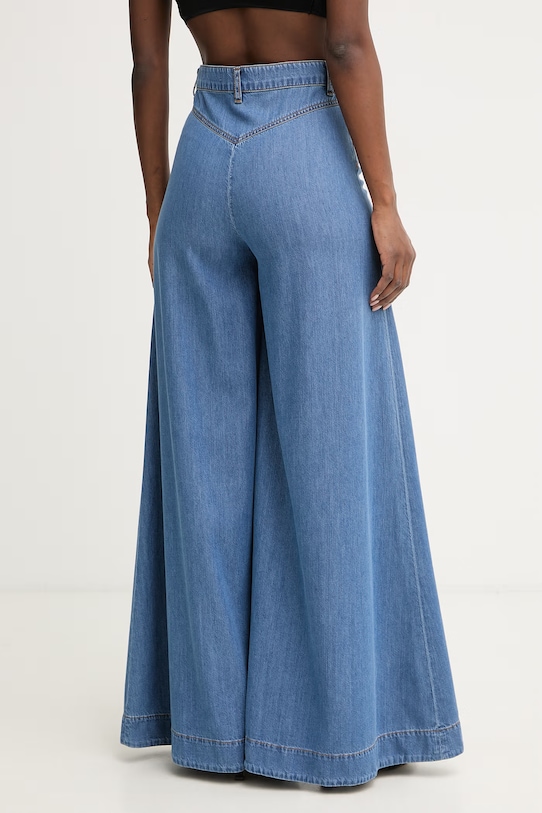 Odzież Simona Corsellini jeansy wide leg damskie P26CPPAT0101 niebieski