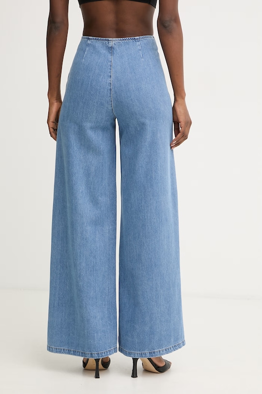 Odzież Simona Corsellini jeansy wide leg damskie P26CPPAT0201 niebieski