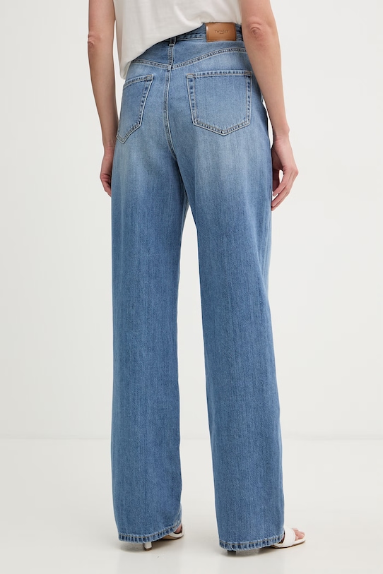 Oblačila Twinset kavbojke straight kroja ženske 261TP2730 modra