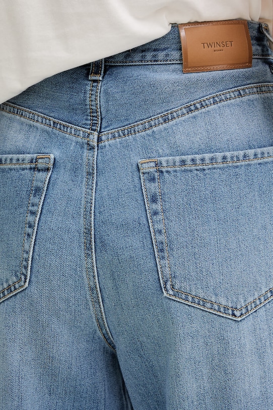 Twinset kavbojke straight kroja ženske modra 261TP2730