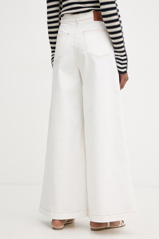 Odzież Twinset jeansy wide leg damskie 261AP2384 beżowy