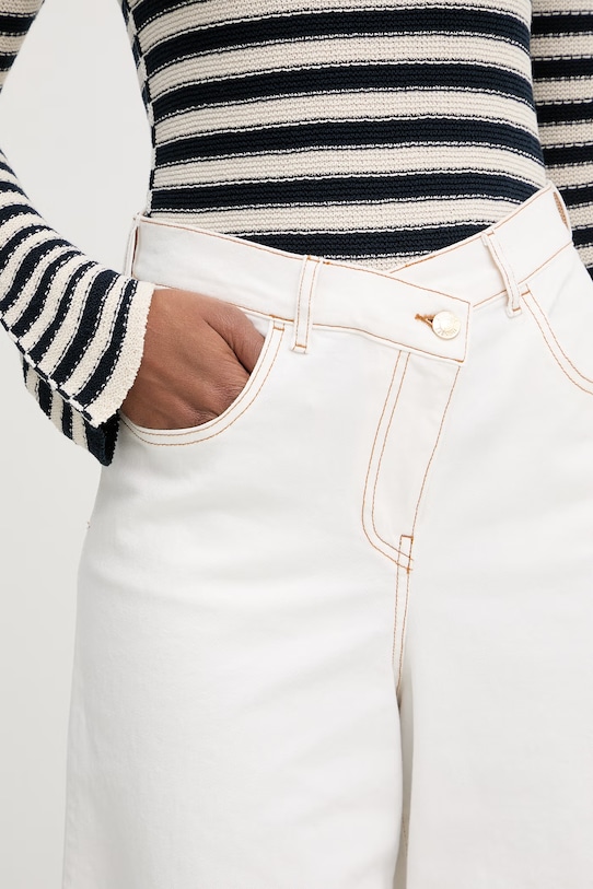 Twinset jeansy wide leg damskie beżowy 261AP2384