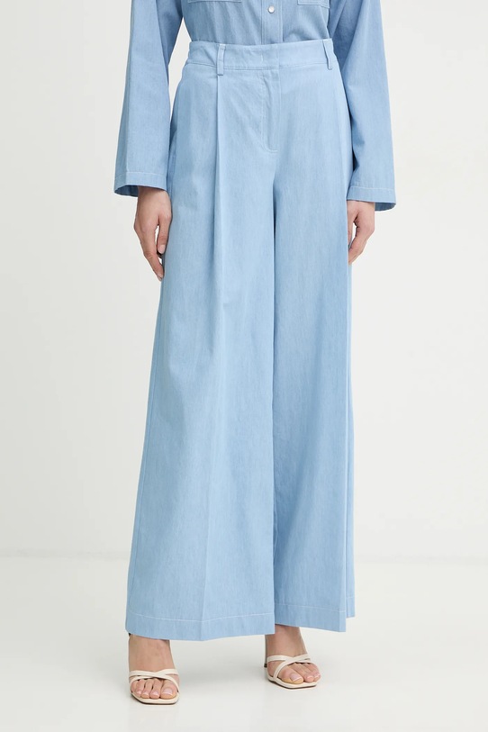 Хлопковые брюки Twinset хлопок голубой 261TF2080