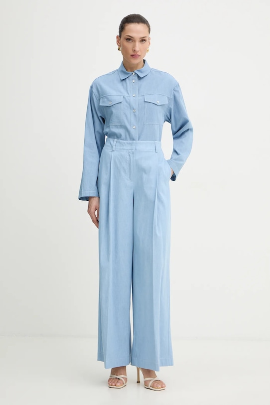 Хлопковые брюки Twinset 261TF2080 голубой SS26