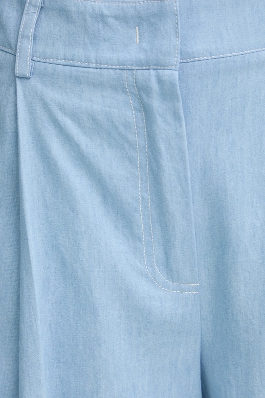 Хлопковые брюки Twinset голубой 261TF2080