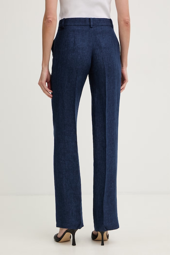 Odzież Luisa Spagnoli spodnie damskie lniane Allegria 543066 granatowy