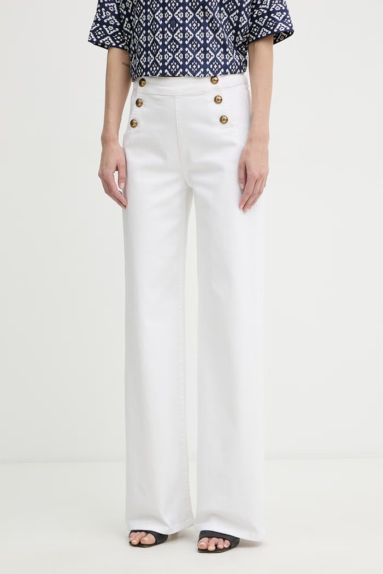 Luisa Spagnoli jeansy wide leg damskie Almanacco biały 542991
