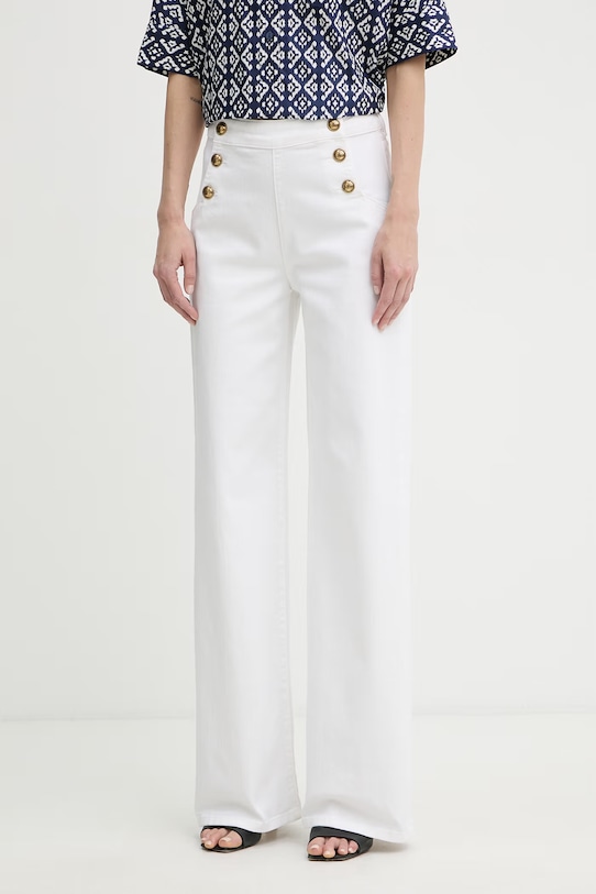 Luisa Spagnoli jeansy wide leg damskie Almanacco biały 542991